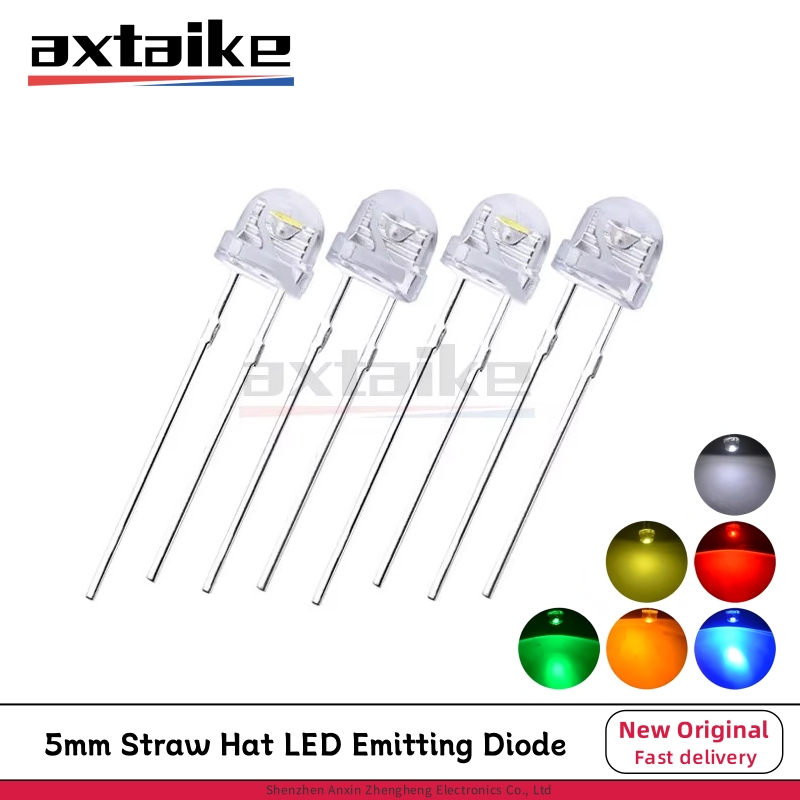100 шт. 5 мм соломенная шляпа светодиодный микроиндикатор теплый белый красный зеленый синий желтый оранжевый УФ-розовый RGB мигающая лампа «сделай сам»