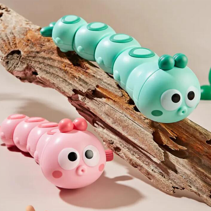Brinquedo interativo para o banho do bebê e banheiro, lagarta, lagarta, wind-up, brinquedo clássico para crianças, rastejando