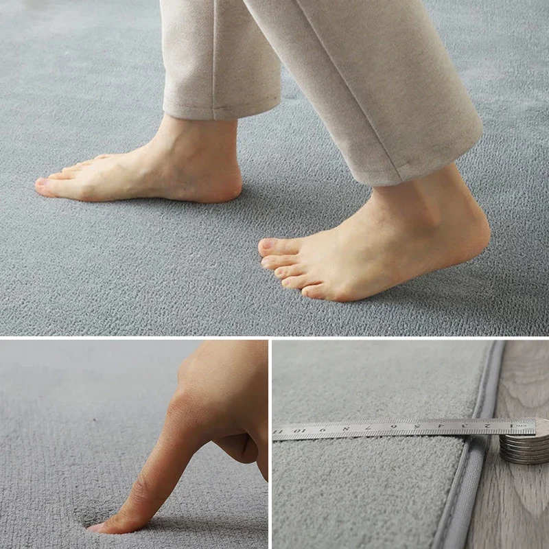 VIKAMA Ins Solid Color Carpet Living Room Coffee Table Blanket Girls Bedroom Bedside Tatami Soft Washable Rug Mat Home Decor