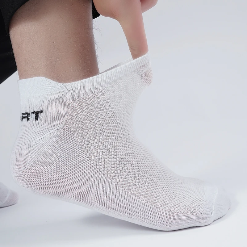 5 pares de calcetines cortos de algodón para hombre, calcetines tobilleros de alta calidad para mujer, calcetines deportivos de malla transpirables informales de verano suaves para hombre
