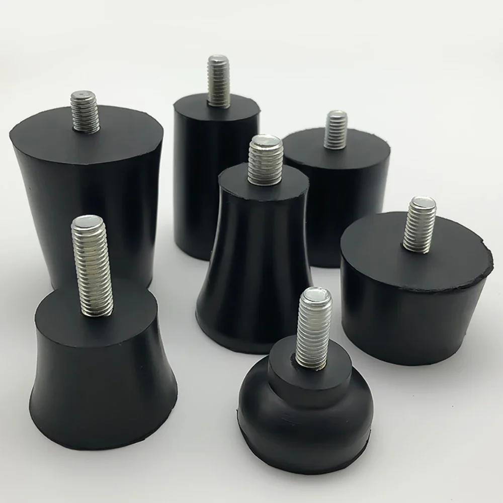 4 pçs m6 m8 borracha ajustável pés almofada com parafuso cadeira de mesa balck nivelamento pé almofada móveis perna anti-choque protecti