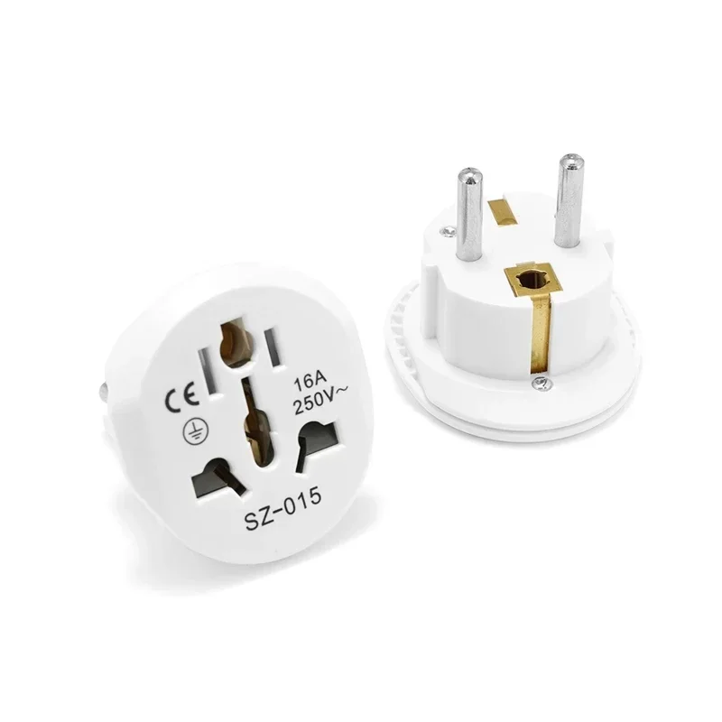 EU Cắm 16A 250V EU Du Lịch Chuyển Đổi 2 Vòng Ổ Cắm Cao Cấp Đa Năng Âu Mỹ Anh CN EU AC Ổ Điện