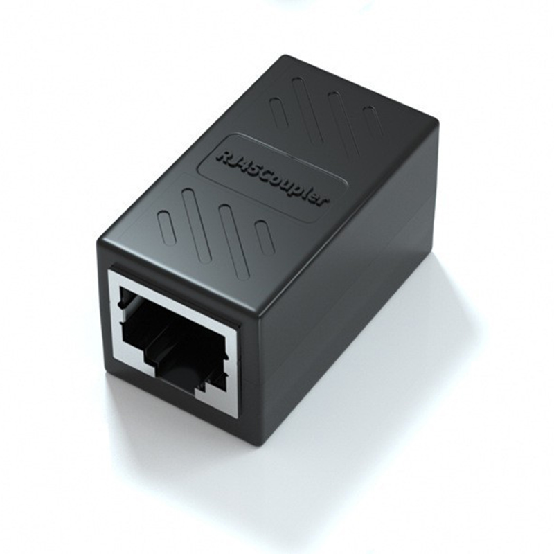 OULLX RJ45 hembra a hembra puerto red Ethernet LAN divisor conector cabezal de transferencia adaptador RJ45 acoplador CAT5 CAT6 Socket