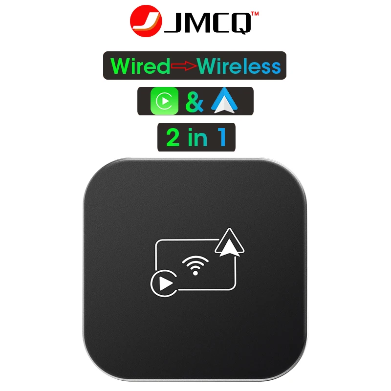JMCQ Mini Wireless Carplay & Android Auto verkabelt mit Wireless Box Adapter für Toyota Mazda Nissan Suzuki Kia Ford Skoda Hyundai