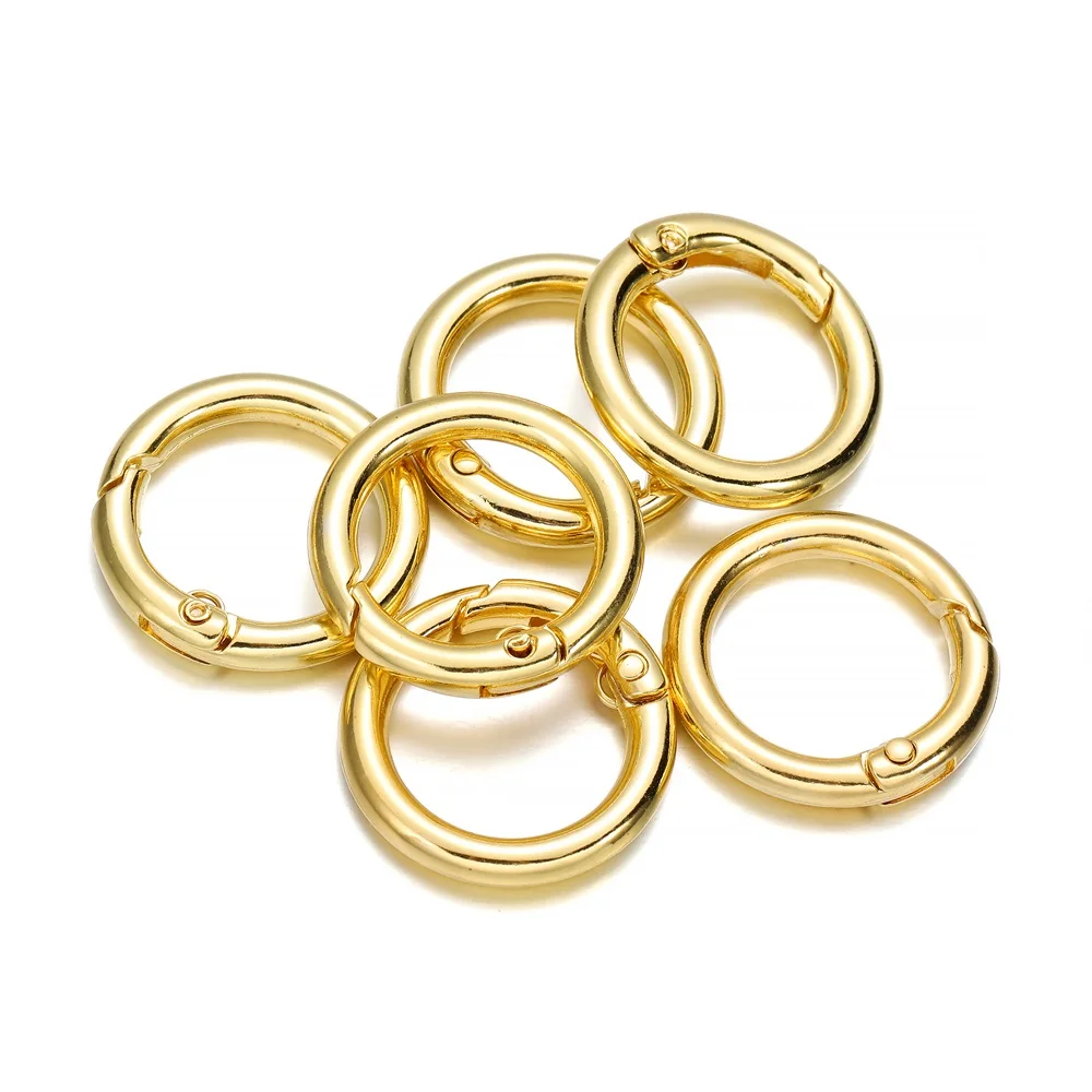 5pcs โลหะ O แหวนฤดูใบไม้ผลิ Clasps เปิด Carabiner พวงกุญแจกระเป๋าคลิปตะขอสุนัขหัวเข็มขัดตัวเชื่อมต่อสําหรับเครื่องประดับ DIY ทํา