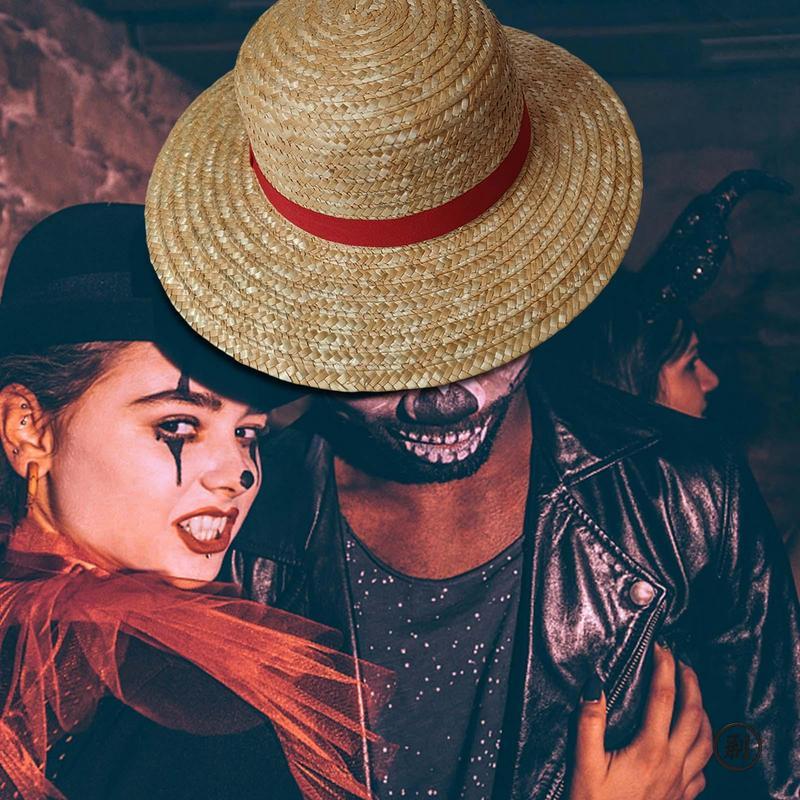 Straw Hat Anime Cosplay Prop Luffy Cap Role Play Summer Strawhats Stage Performance Accessories Adult Unisex Sunshade Hat