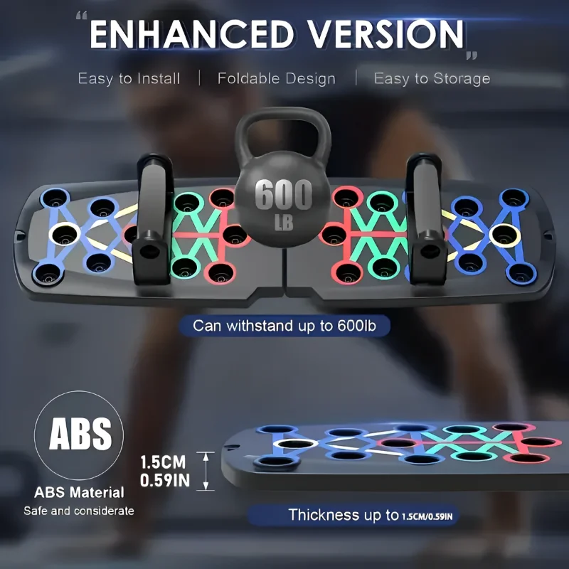 แบบพกพามัลติฟังก์ชั่น Push-Up BOARD-ฟิตเนสและกล้ามเนื้ออุปกรณ์ออกกําลังกายหน้าแรกชุดพับ Push Up Bar ความต้านทาน