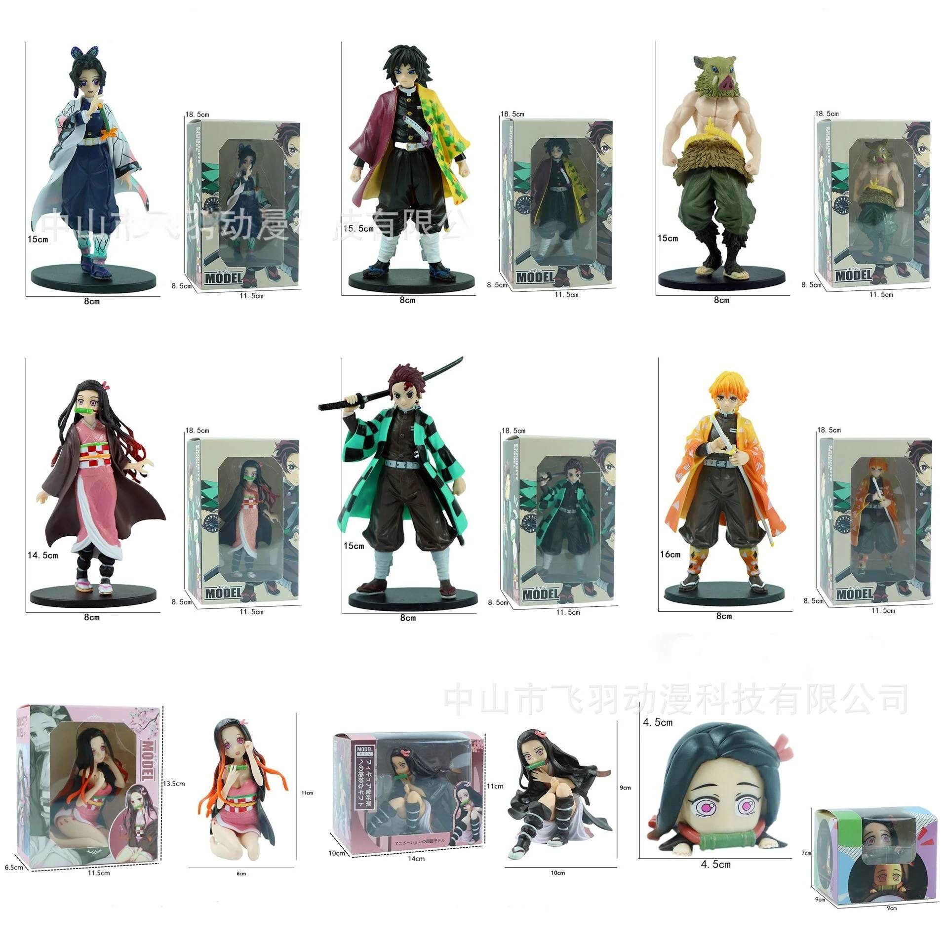 Anime Demone Slayer Kimetsu no Yaiba figura Kamado Tanjirou Action Figure Agatsuma Zenitsu Nezuko Guerriero PVC Modello Giocattoli