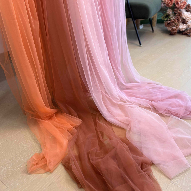 Pink Blush Soft Tulle Fabrics Decoration Curtain Clothing  Sewing Mesh Gauze Layout Chair Back Yarn Encryption DIY Material