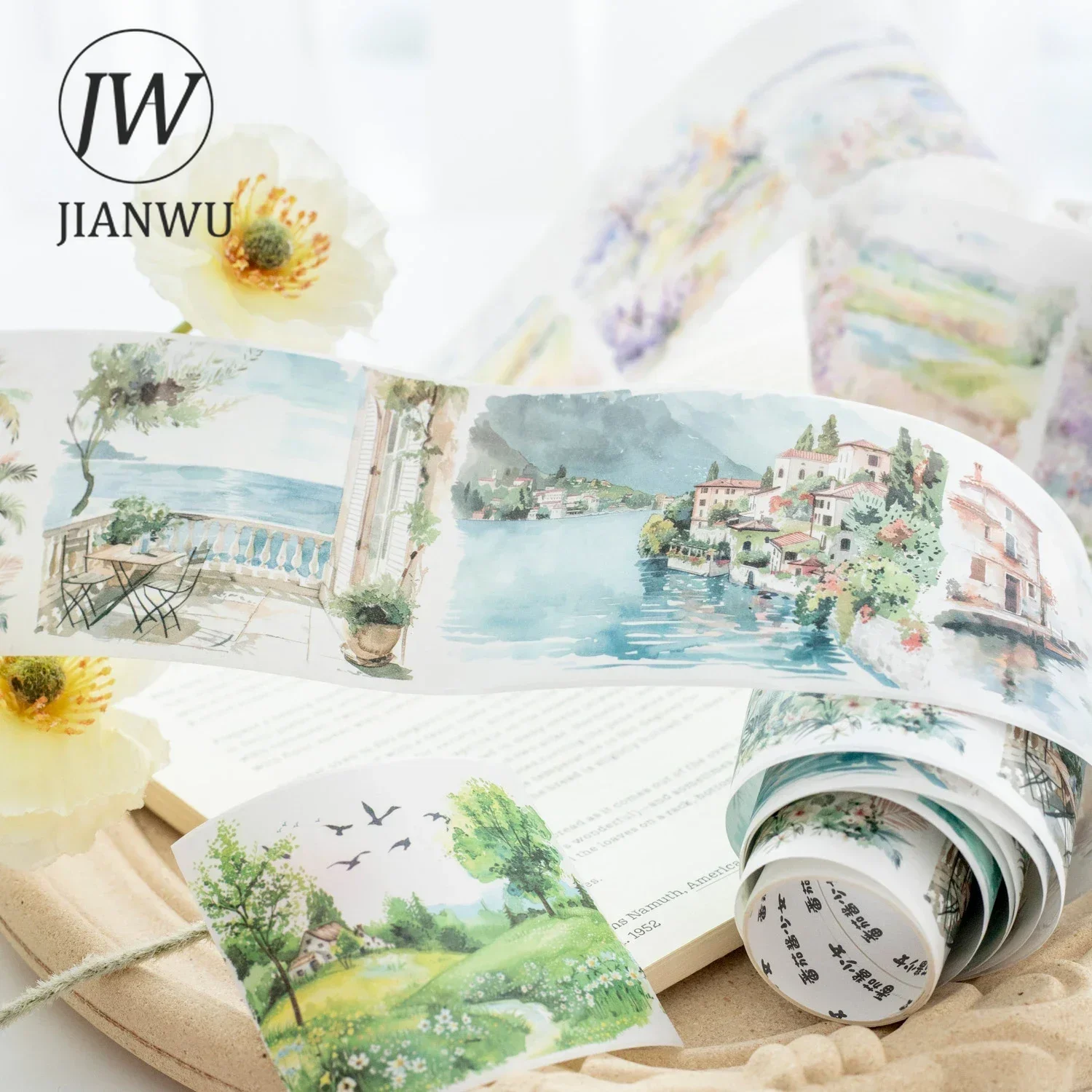 JIANWU 65mm*200cm 숲 시리즈 산책 빈티지 식물 조경 재료 콜라주 Washi 테이프 크리 에이 티브 DIY 저널 편지지