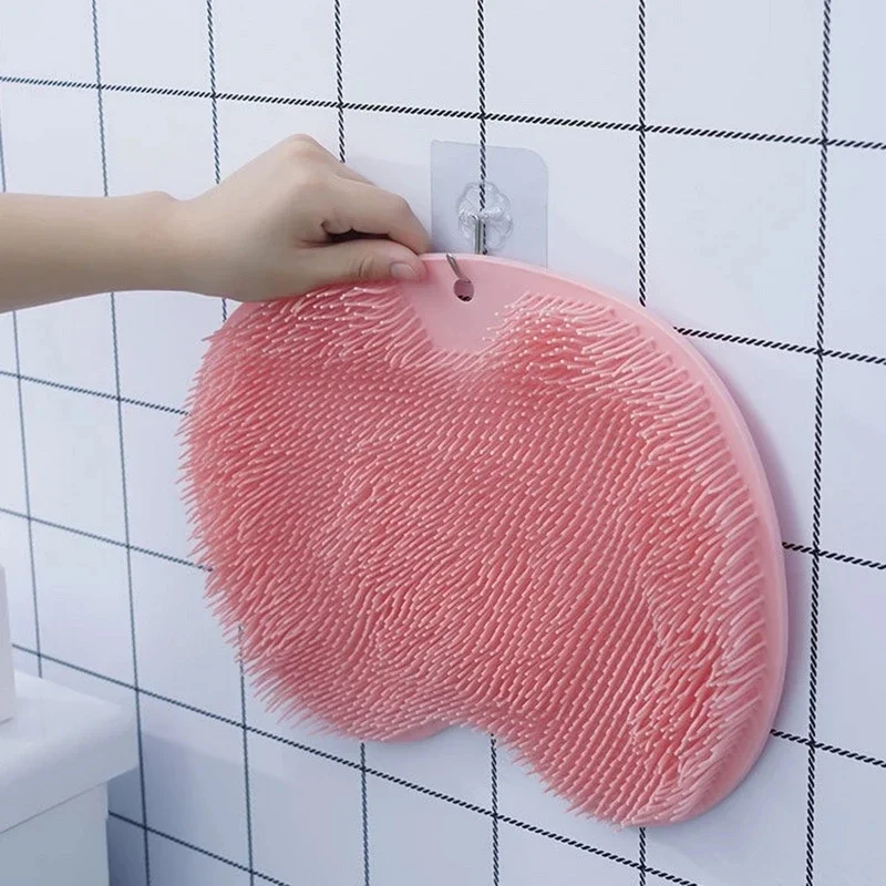 1 PC Exfoliating นวดอาบน้ํา Scraper ห้องน้ํา Non-SLIP Bath MAT แปรงนวดหลังซิลิโคนล้างเท้าทําความสะอาดร่างกายอาบน้ํา