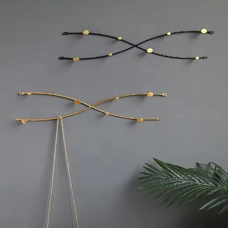 Cabide de roupas de parede simples, pintura em spray de ferro, luxo, moderno, criativo, porta de entrada, cabide de roupas de parede, móveis para sala de estar