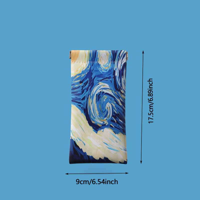 Saco De Armazenamento De Óculos Portátil Impresso Para Mulheres, Caixa De Óculos De Sol, Fechamento Automático, Viagem, Óculos De Sol, Moda