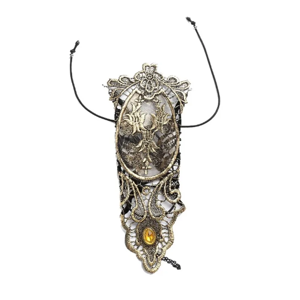Gótico steampunk renda manguito luva sem dedos braço mais quente pulseira preto acessórios de halloween moda e sexy