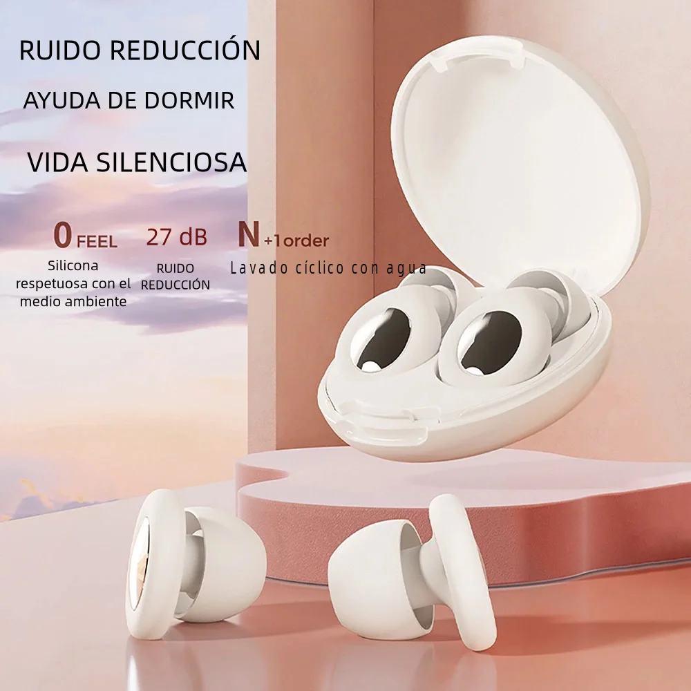 Tapones para los oídos silenciosos para dormir, reducción de ruido, protección auditiva reutilizable súper suave, tapones para los oídos antiruido para conciertos, viajes y trabajo