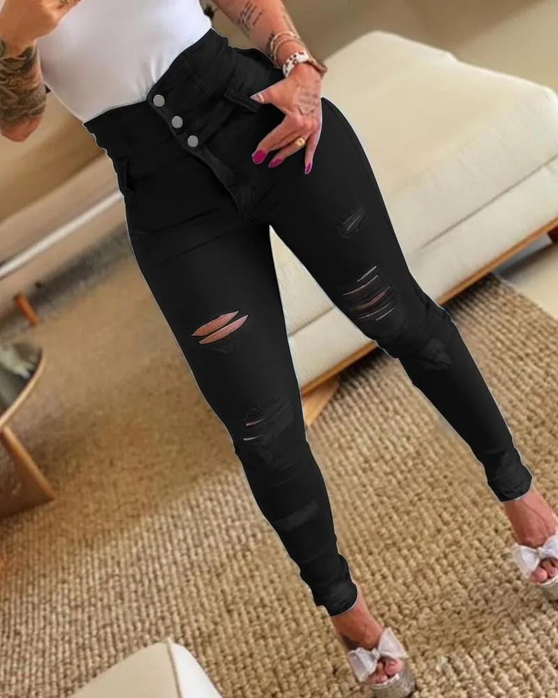 鉛筆パンツジーンズ女性鉛筆パンツボディコンハイウエストカジュアルロングパンツシースデニムパンツネクタイ Y2k ズボン春 2024