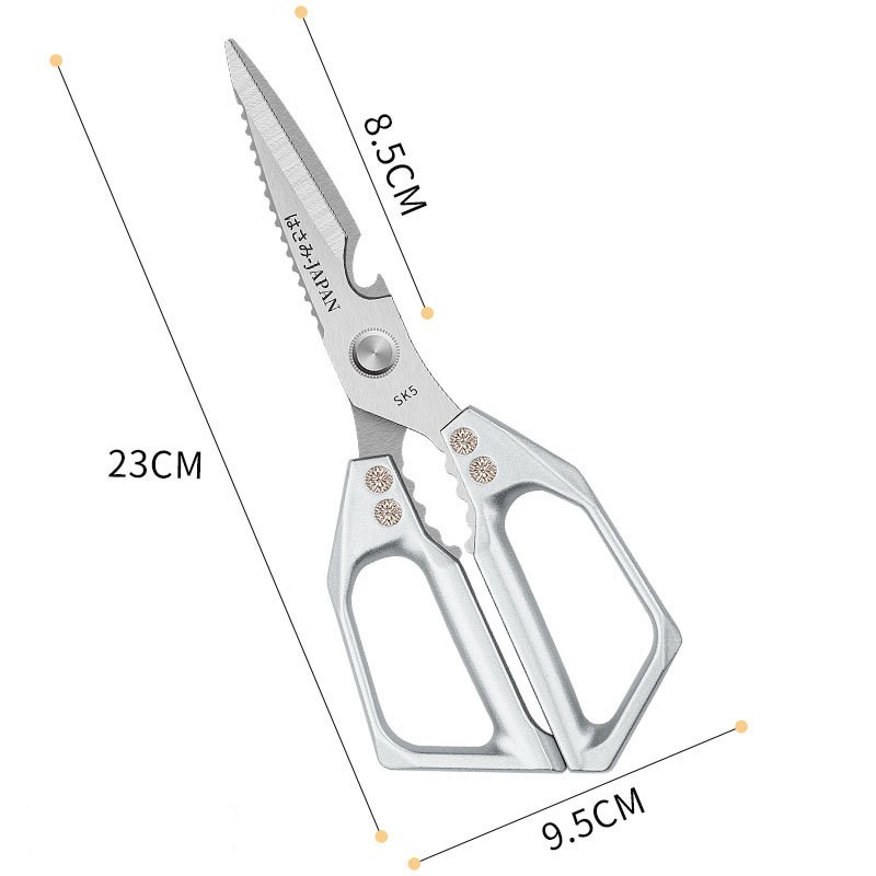 1pc Heavy-Duty Kitchen Scissors Stainless Steel Multi-Purpose Shears for Meat and Roast Cutting Household Cooking Food Scissors