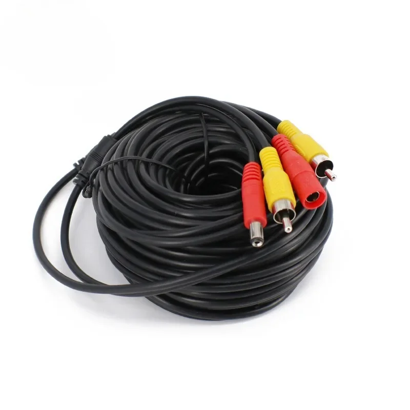 5 10 20 เมตร DC Power RCA AV Video 12V สําหรับรถบรรทุกรถบรรทุกที่จอดรถ Home Security กล้องวงจรปิดกล้อง