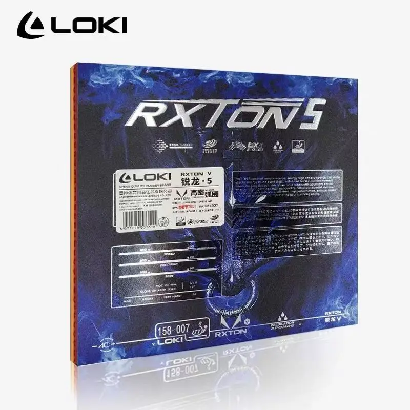 Oryginalna guma do tenisa stołowego LOKI RXTON 5 Sticky Rubbers Loop Spin Offensive Ping Pong Sponge Oryginalna guma do ping ponga Loki