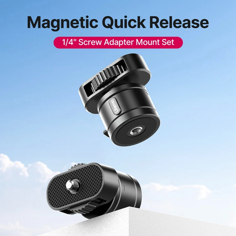 Ulanzi Go-Quick Ⅱ Magnetic Quick Release Adapter Mount Set with 1/4'' Screw for Gopro 12 11 10 9 8 7 6 5 DJI OSMO Insta360