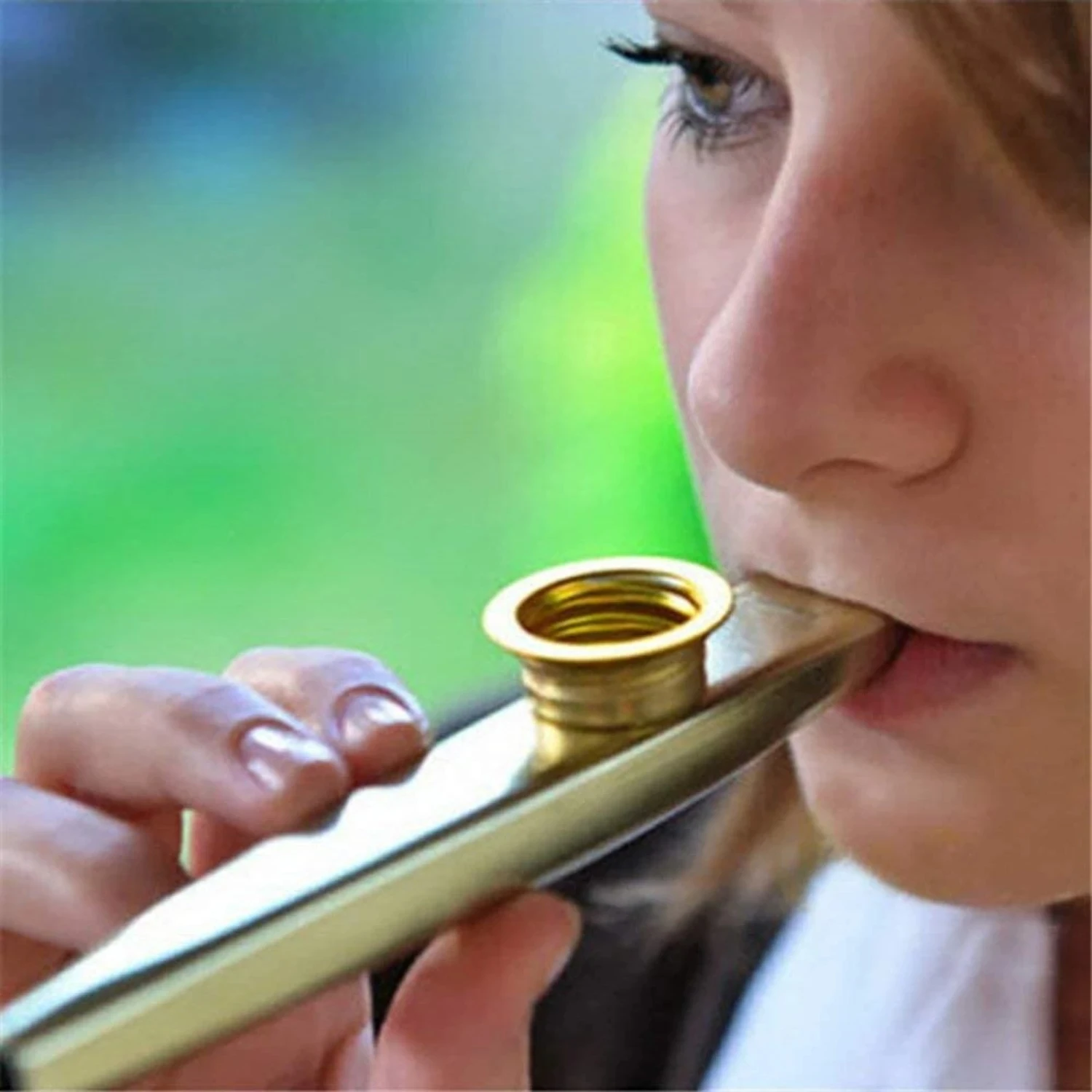 Kazoo Liga de Alumínio Dourado com Membrana Flauta Diafragma Boca Kazoos Instrumentos Musicais