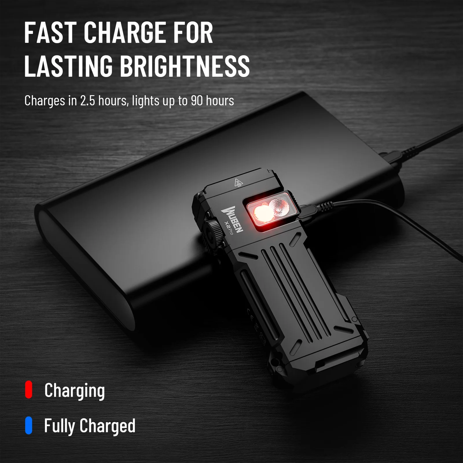 WUBEN X2Pro Rechargeable EDC Flashlight 1500 High Lumens Small Flashlights Powerful with Spot and Flood, Pocket Clip and Magnet