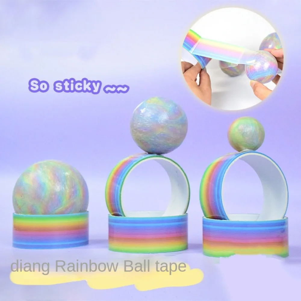 Tape Ball Sticky Tapes Colored Decompression Adhesive Rolling Diy Funny Toys Color Balls Making Colorful Masking Toy Glue