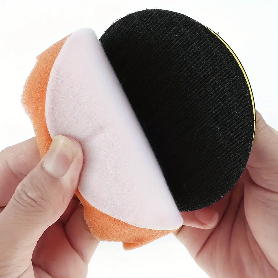 6 unids/set de almohadillas para pulir autos, discos para pulir el cabello de esponja, discos para pulir en forma de coche, con adaptador de taladro para tablero posterior