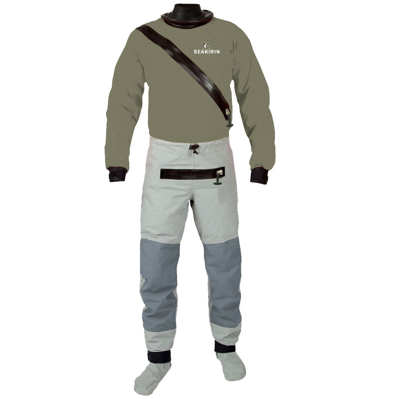 Traje seco de entrada frontal con calcetines con cremallera en relieve para canoa, navegación, remo, Rafting, pesca, kayak en condiciones extremas