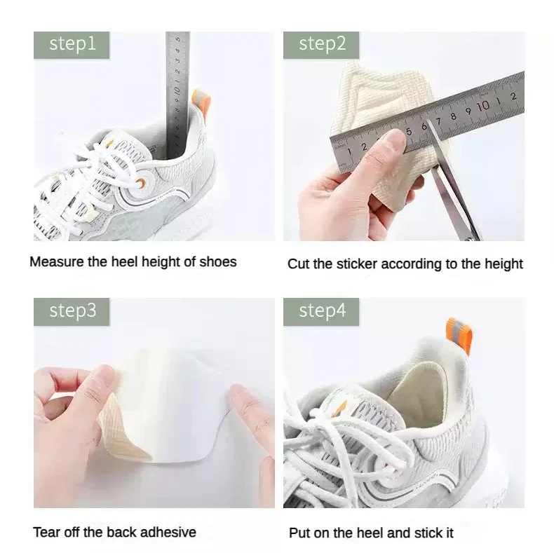 10 pçs palmilhas de calcanhar para sapatos remendo almofadas de calcanhar para sapatos esportivos tamanho ajustável pés almofada palmilha sapato protetor de calcanhar adesivo traseiro