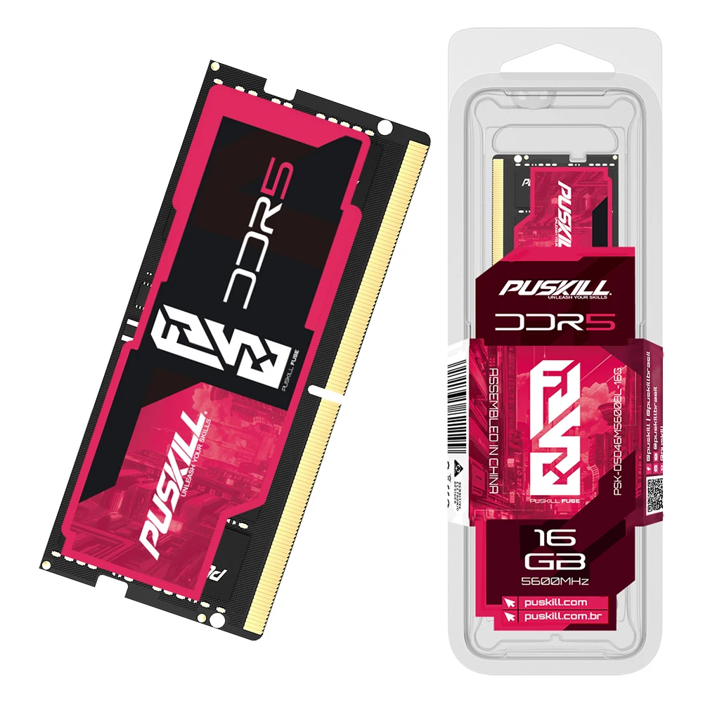 PUSKILL DDR5 Notebook RAM 32 GB 16 GB 8 GB 5600 MHz 5200 MHz 4800 MHz CL46 CL42 CL40 1,1 V 262-Pin Laptop SODIMM Speicher