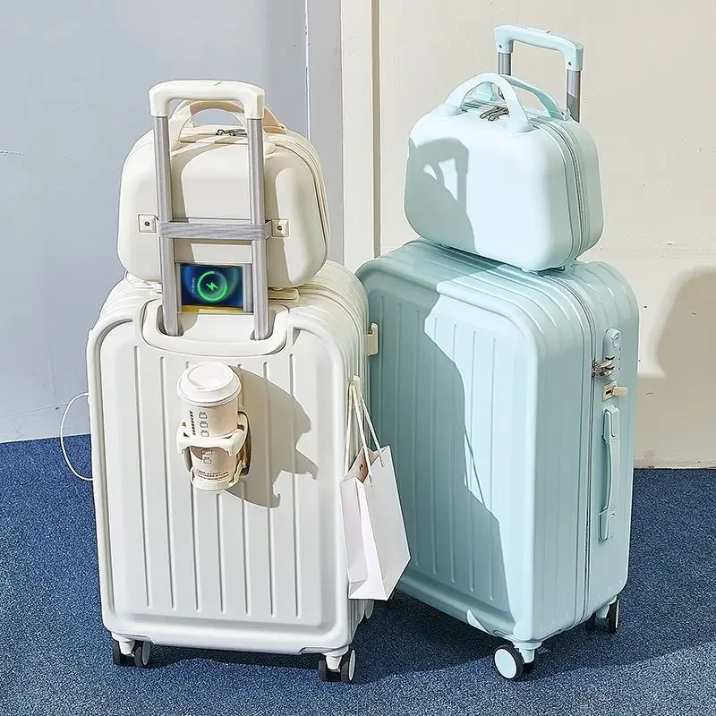 Mala Combinada de Grande Capacidade para Mulher, Forte e Durável, Bagagem de Viagem Estudantil, Caixa de Senha, Trolley, Novo, 2022, Combinação