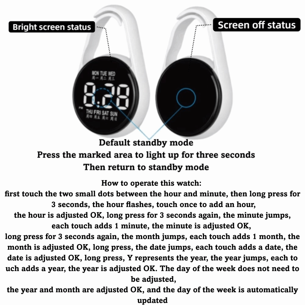 LED Electronic Hanging Watch Digital Display Portable Pocket Watch Waterproof Pocket Style Luminous Pocket Watch