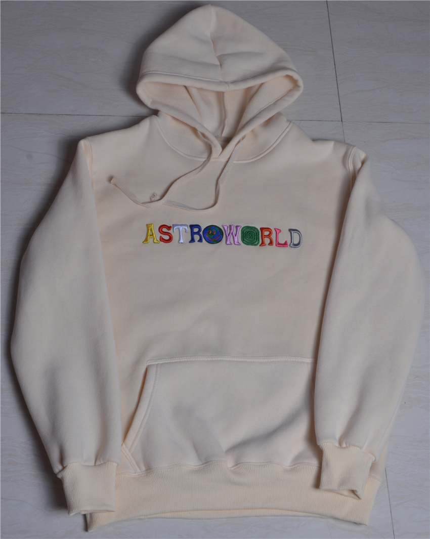 Astroworld Jack Cactu 당신이 여기 있었으면 좋겠다 수 놓은 무지개 편지 남성 여성 풀오버 후드 패션 힙합 캐주얼 운동복