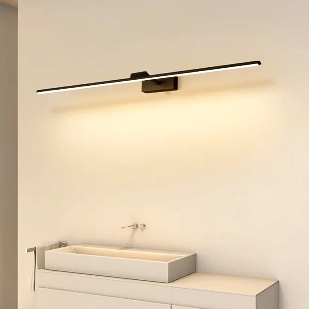 DINDALLED Modern Wall Sconce LED Bathroom Mirror Light， for Vanity Bedroom, Aluminum Home Decoration Line Lamp Luster Fixture