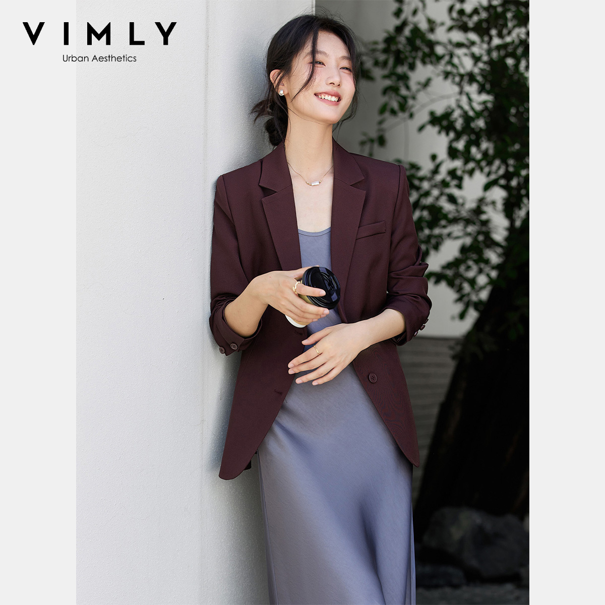 VIMLY, женская красная элегантная куртка, пальто, осень 2024, повседневный женский пиджак с зубчатым вырезом, женский офисный пиджак с карманами, женский пиджак A2360