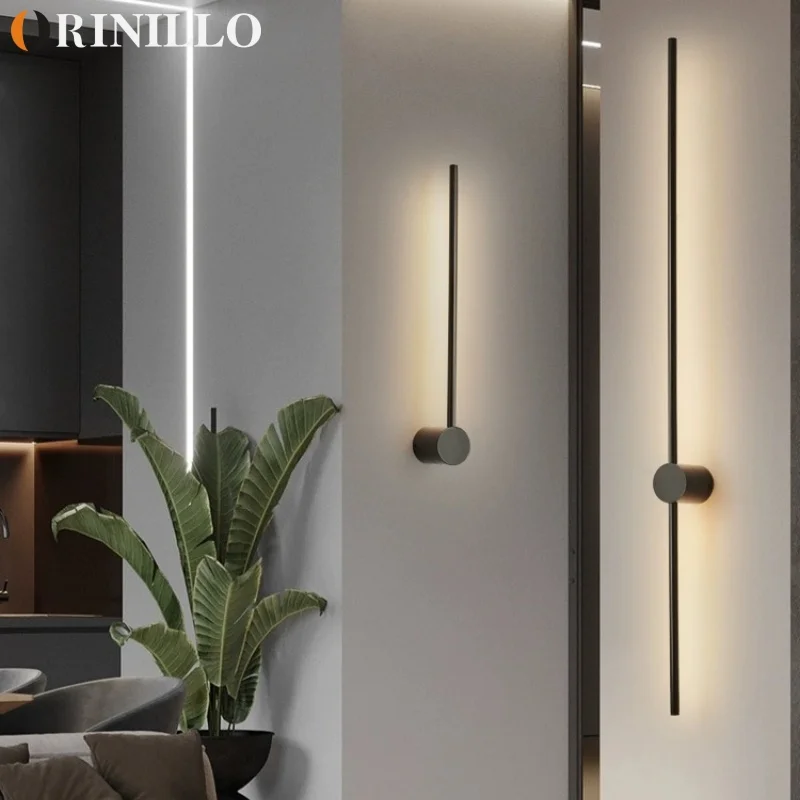 Lámpara de pared giratoria led minimalista moderna, lámpara de pared larga para interiores, lámpara de pared de fondo para sala de estar y dormitorio