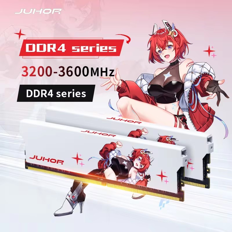 Memoria Ram JUHOR ddr4 8GB 16GB 3200MHz 3600MHz DIMM Memoria RAM para juegos de escritorio con disipador de calor blanco