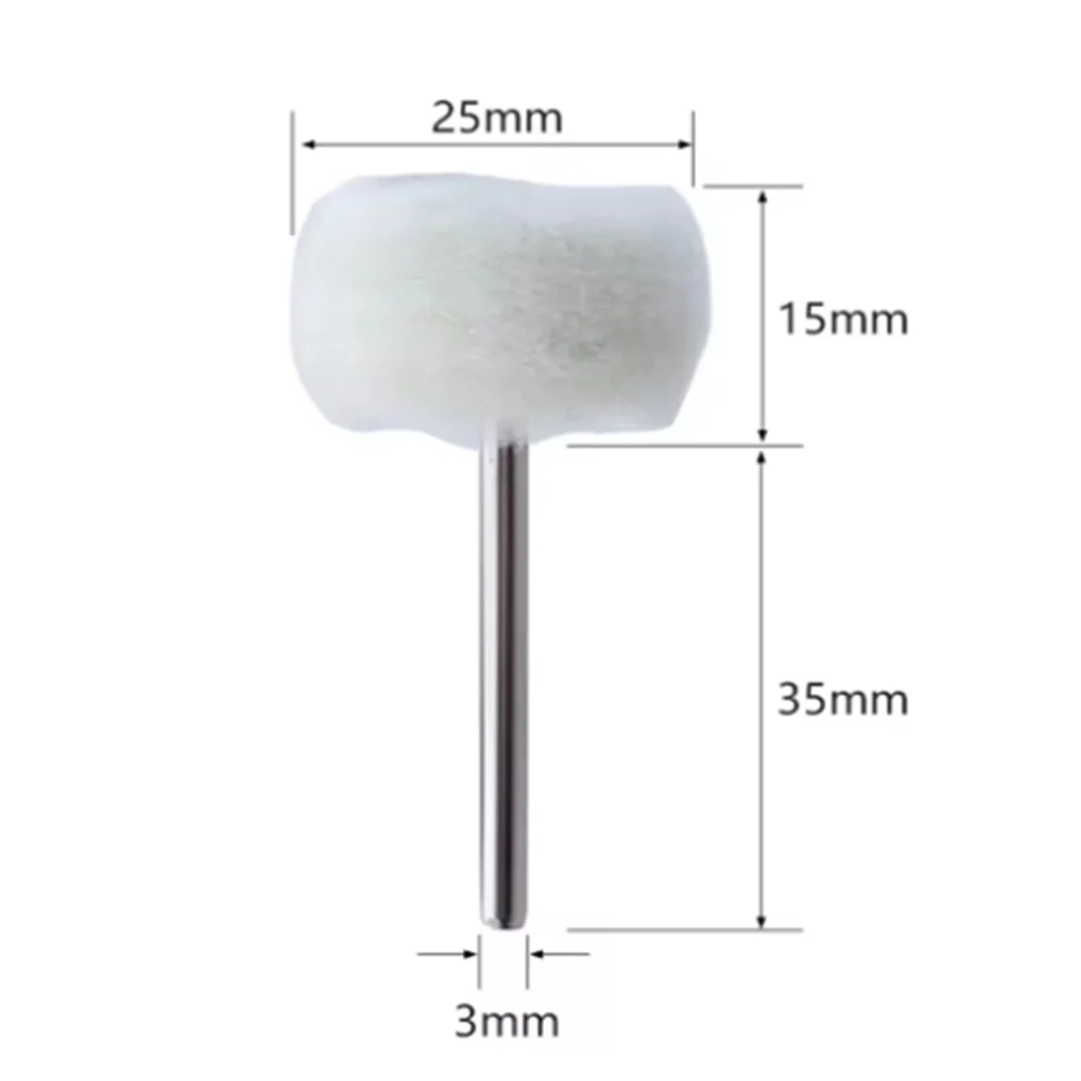 Mini tête de polissage en laine, tige de 3mm, roue de polissage, perceuse, brosse Abrasive rotative, meulage manuel, outils de polissage 5 à 50 pièces, 2025