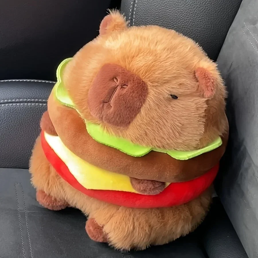 Capybara Plush ของเล่นรูปร่าง 20 ซม.7.87 นิ้วแฮมเบอร์เกอร์,Capibara Plush ของเล่นรูปร่างแฮมเบอร์เกอร์,วันหยุดที่ดีที่สุดของขวัญ