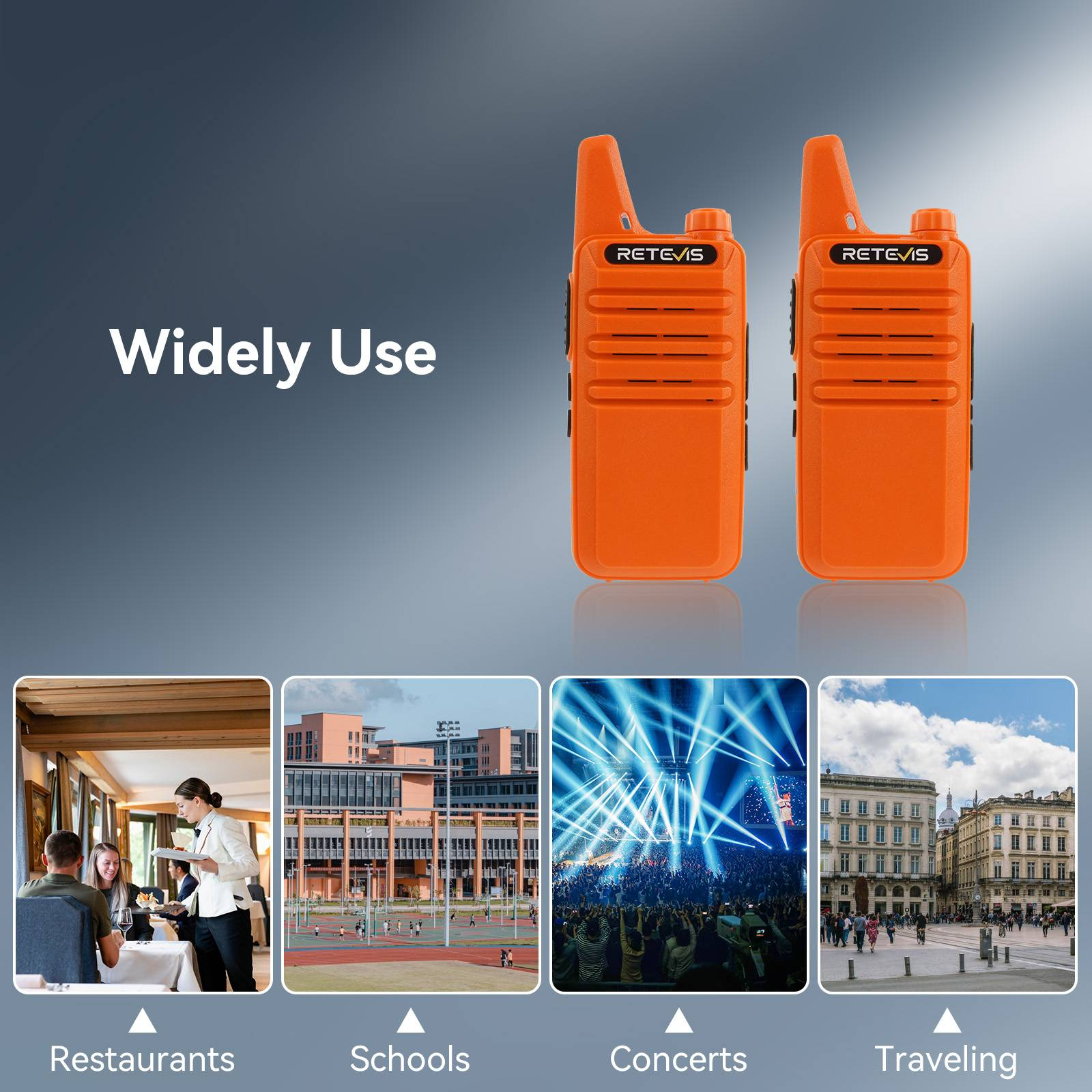 RETEVIS RT622/RT22 2 Stück Mini Orange tragbares Zwei-Wege-Radio PMR 446 Walkie-Talkie mit PTT für Jagdcafé