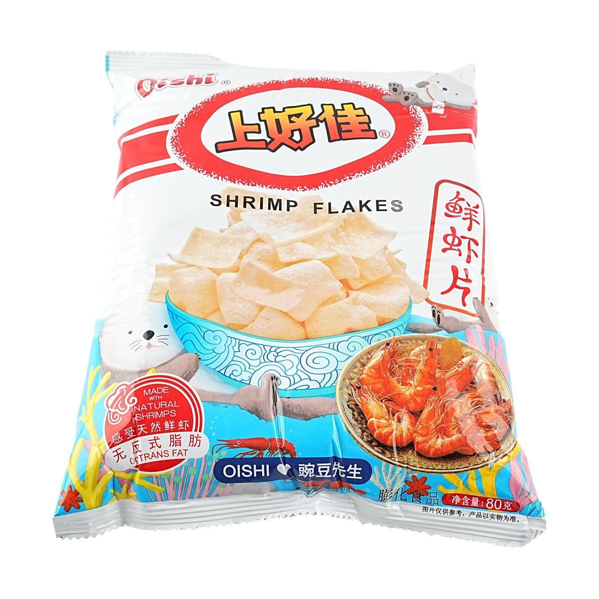 [8 Packs] OISHI Shrimp Crisps - Delicious Seafood Snack, 2.82oz Each, Crunchy & Flavorful
