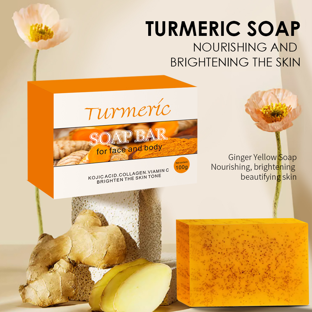 5Pcs Turmeric Soap Lemon Acids Handmade Soap Kojic acid soap Natural Skincare Bar for Moisturizing And Exfoliating Body And Face