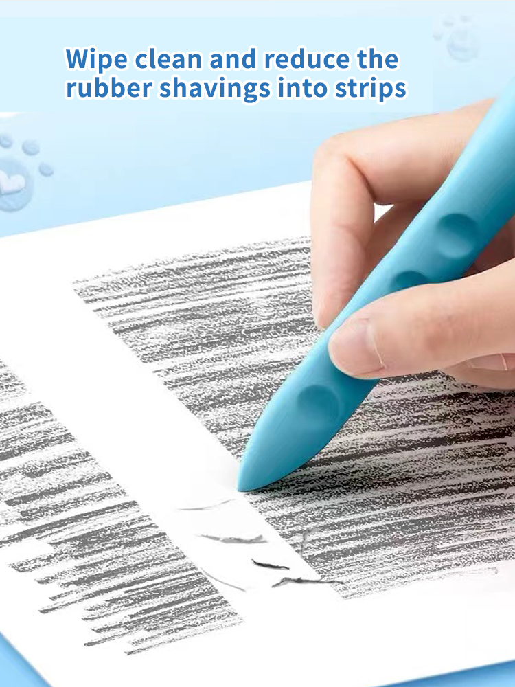 ยางลบชิ้น/กล่อง3หลุมสำหรับเด็กประถมไม่มีขยะไม่มีเศษสะอาดปากกายางลบภาพภาพผิว OVERSIZE Art ก่อให้เกิด