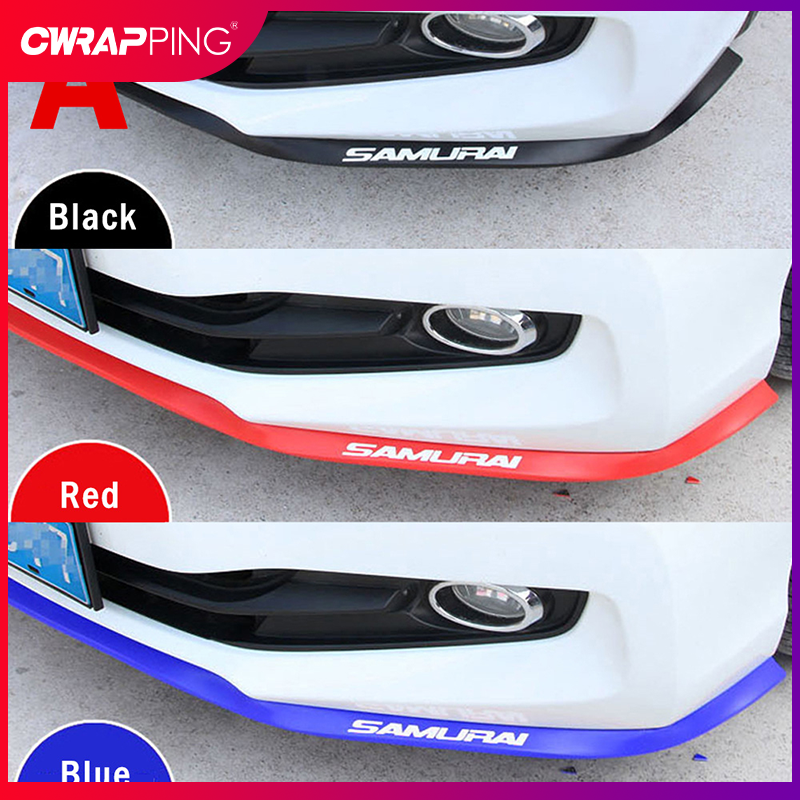 ユニバーサル車のバンパーリップスプリッタープロテクター 2.5 メートルフロントバンパーゴムリップストリップ外装モールディングブルーオートスタイリングボディキットレッド