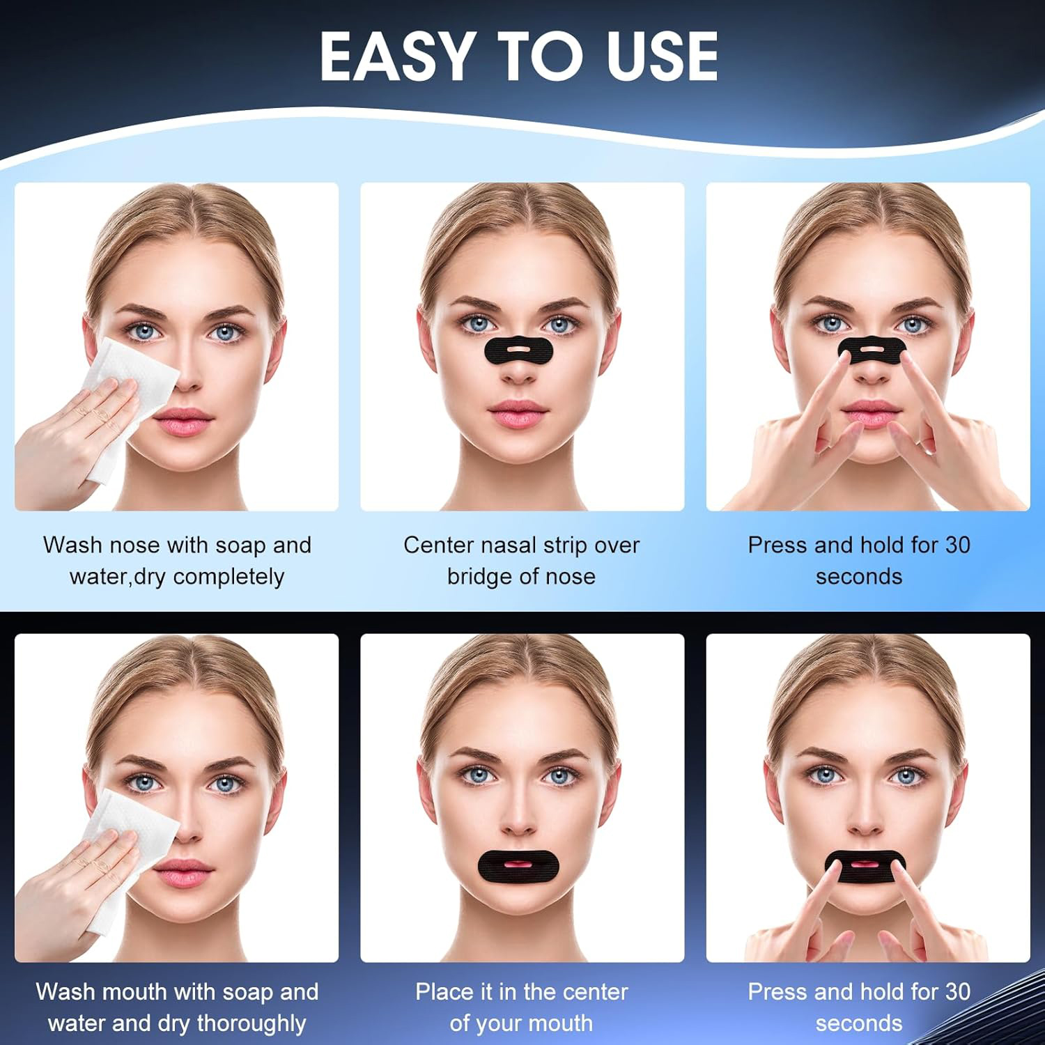 Bande nasale Anti-ronflement, 30/60 pièces, bandes de sommeil de qualité médicale pour soulager le ronflement et la respiration, bande nasale douce pour voyage et usage domestique