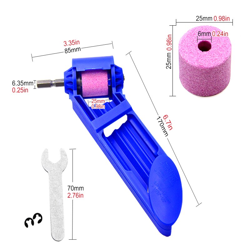 Affilatrice per punte da trapano portatile da 1 pezzo con mola - Affilatura rapida e facile per punte da trapano per unghie, mantiene punte affilate e pronte