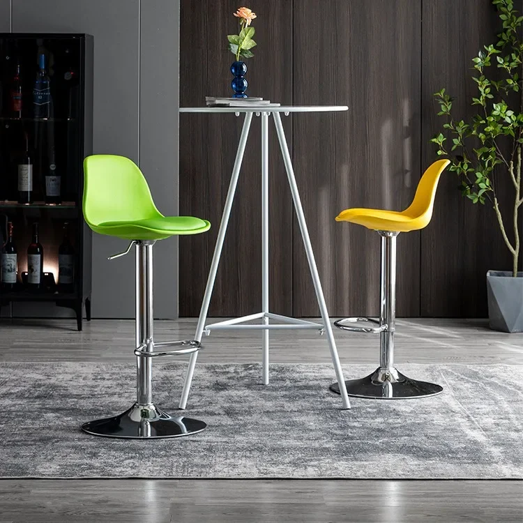 Silla de Bar para el hogar, taburete alto moderno y Simple, escritorio frontal, silla de cajero, respaldo de hierro, taburetes altos de Bar