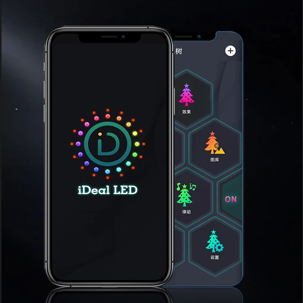 Decorazioni per l'albero di Natale Luci iDeal LED Controllo dell'applicazione Immagini fai-da-te RGB IC Stringa di luce a cascata di Natale