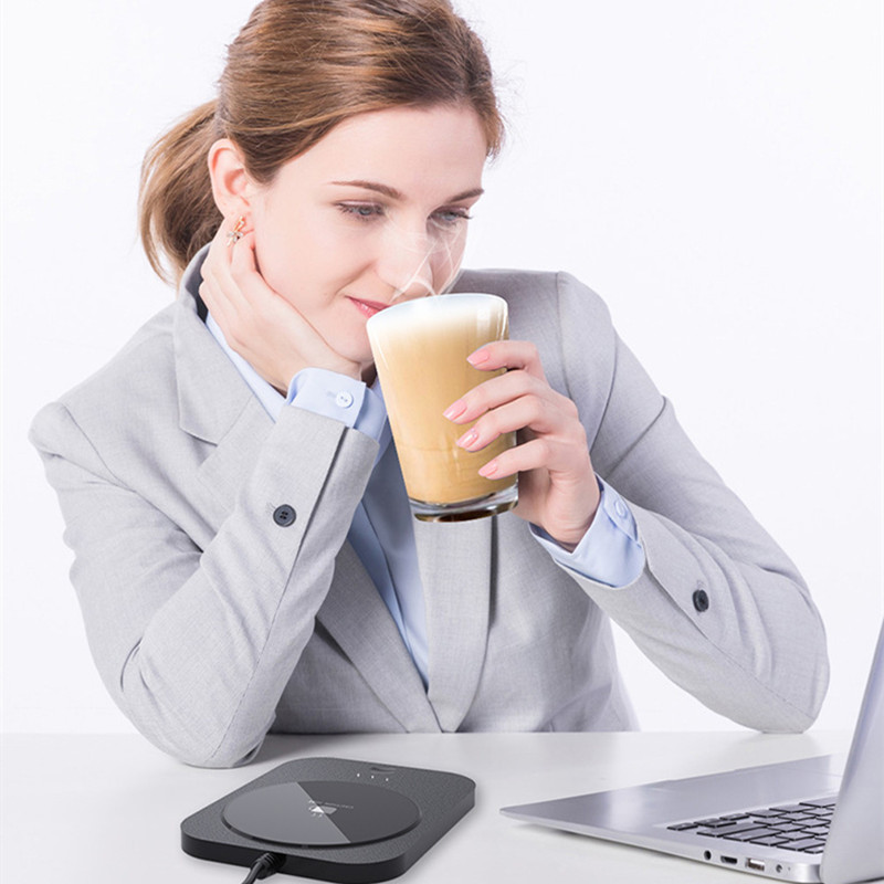 Calentador de tazas USB para café, leche, té, agua, temperatura ajustable, posavasos de calefacción para el hogar y la Oficina, Calefacción Automática de invierno